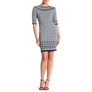 Max Studio Geometric Floral Sheath Dress